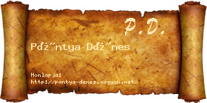 Pántya Dénes névjegykártya